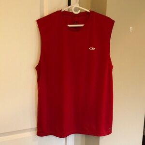 Champion Red Sleeveless Shirt with Logo
